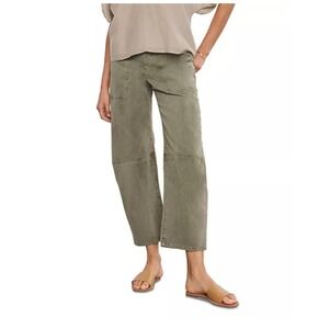 Velvet‎ by Jenny Graham Olive Green Cotton Wide Leg Cropped Pants Size 6